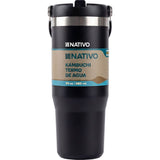 TERMO NATIVO KAMBUCHI P/ AGUA - 880ML - NEGRO
