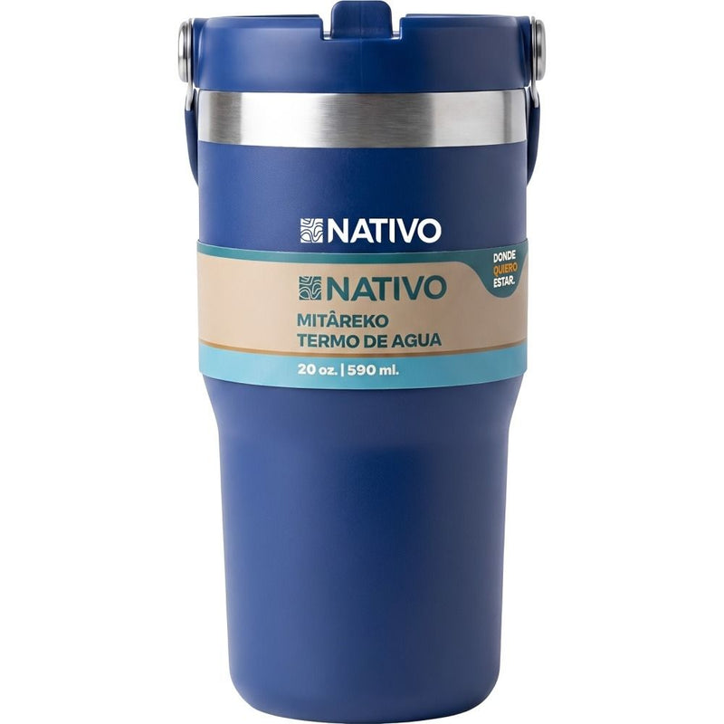 TERMO NATIVO MITAREKO P/ AGUA - 590ML - AZUL