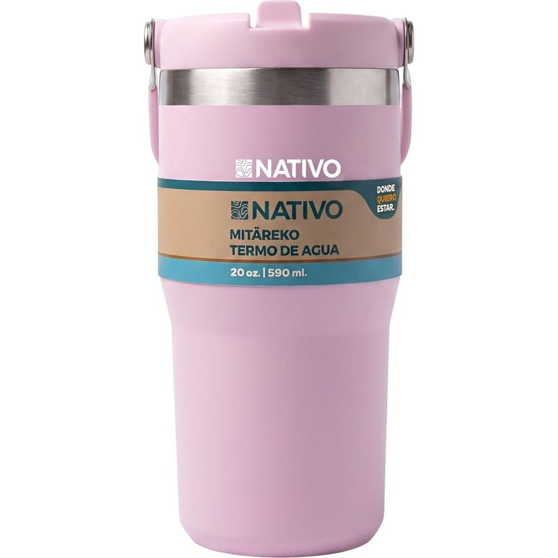 TERMO NATIVO MITAREKO P/ AGUA - 590ML - ROSA